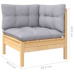7-tlg. Garten-Lounge-Set mit Kissen Kiefernholz – Bild 7