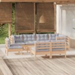 9-tlg. Garten-Lounge-Set - Massivholz Kiefer