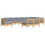10-tlg. Garten-Lounge-Set - Massivholz Kiefer – Bild 3