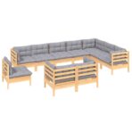 10-tlg. Garten-Lounge-Set - Massivholz Kiefer – Bild 3