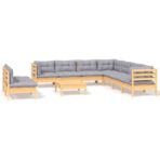10-tlg. Garten-Lounge-Set - Massivholz Kiefer – Bild 2