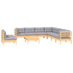 10-tlg. Garten-Lounge-Set - Massivholz Kiefer – Bild 3