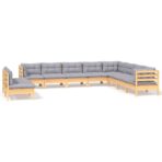 10-tlg. Garten-Lounge-Set - Massivholz Kiefer – Bild 2