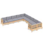 10-tlg. Garten-Lounge-Set - Massivholz Kiefer – Bild 2