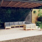 10-tlg. Garten-Lounge-Set - Massivholz Kiefer