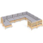 10-tlg. Garten-Lounge-Set - Massivholz Kiefer – Bild 2