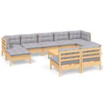 10-tlg. Garten-Lounge-Set - Massivholz Kiefer – Bild 2