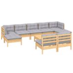 10-tlg. Garten-Lounge-Set - Massivholz Kiefer – Bild 3