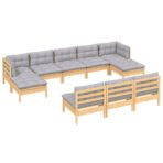 10-tlg. Garten-Lounge-Set - Massivholz Kiefer – Bild 3