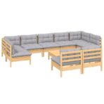 10-tlg. Garten-Lounge-Set - Massivholz Kiefer – Bild 3