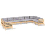 10-tlg. Garten-Lounge-Set - Massivholz Kiefer – Bild 2