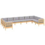 10-tlg. Garten-Lounge-Set - Massivholz Kiefer – Bild 3