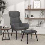 Relaxsessel mit Hocker Creme Stoff