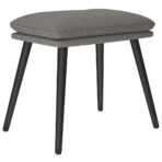 Relaxsessel mit Hocker Creme Stoff – Bild 8