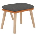 Relaxsessel mit Hocker Dunkelgrau Kunstleder & Stoff – Bild 5