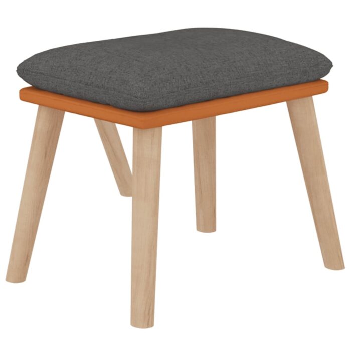 Relaxsessel mit Hocker Dunkelgrau Kunstleder & Stoff – Bild 5