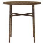 3-tlg. Garten-Essgruppe Poly Rattan Braun – Bild 6