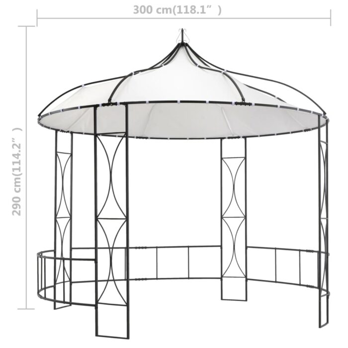 Pavillon 300 x 290 cm Weiss Rund – Bild 6