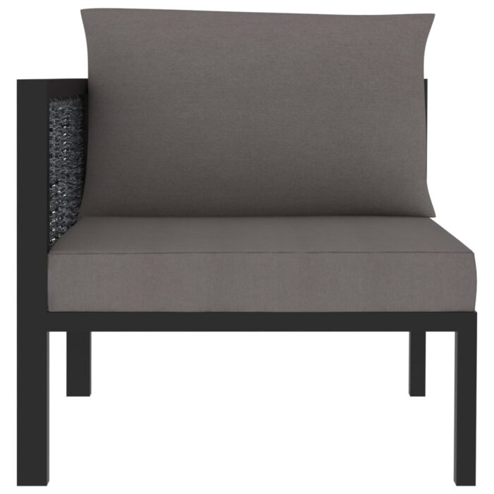 Sofa-Eckelement mit Rechter Armlehne Poly Rattan Anthrazit – Bild 2