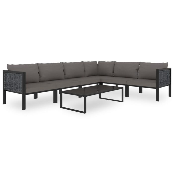 Sofa-Eckelement mit Rechter Armlehne Poly Rattan Anthrazit – Bild 7