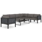 Sofa-Eckelement mit Rechter Armlehne Poly Rattan Anthrazit – Bild 8
