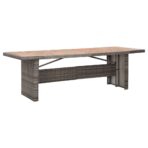 Gartentisch 240x90x74 cm Poly Rattan und Massivholz Akazie