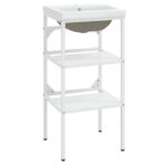 Badezimmer-Waschtischgestell mit Waschbecken Eisen – Bild 2