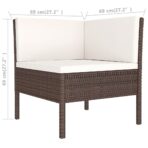 2-tlg. Garten-Lounge-Set mit Auflagen Poly Rattan Braun – Bild 5