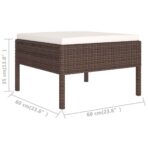 2-tlg. Garten-Lounge-Set mit Auflagen Poly Rattan Braun – Bild 6