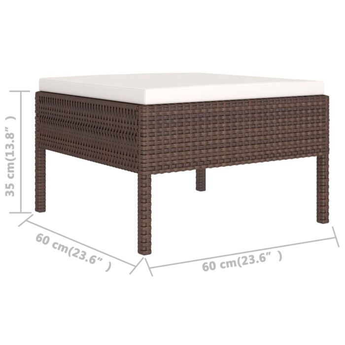 2-tlg. Garten-Lounge-Set mit Auflagen Poly Rattan Braun – Bild 6