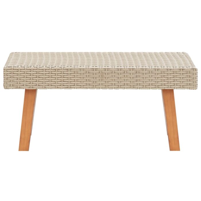 Garten-Couchtisch Poly Rattan Beige – Bild 2