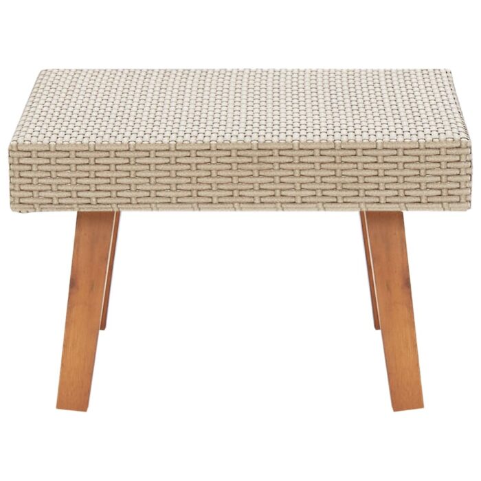 Garten-Couchtisch Poly Rattan Beige – Bild 3