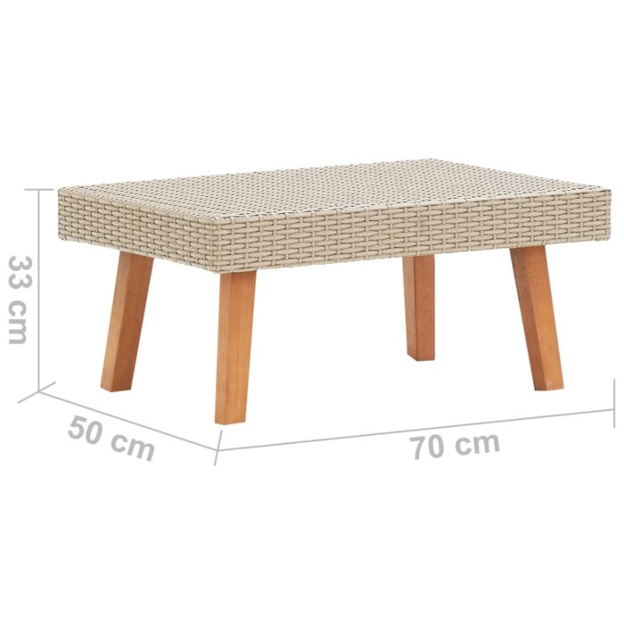 Garten-Couchtisch Poly Rattan Beige – Bild 5