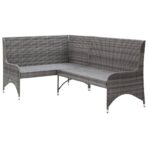 Garten-Ecksofas 2 Stk. Poly Rattan Grau – Bild 3