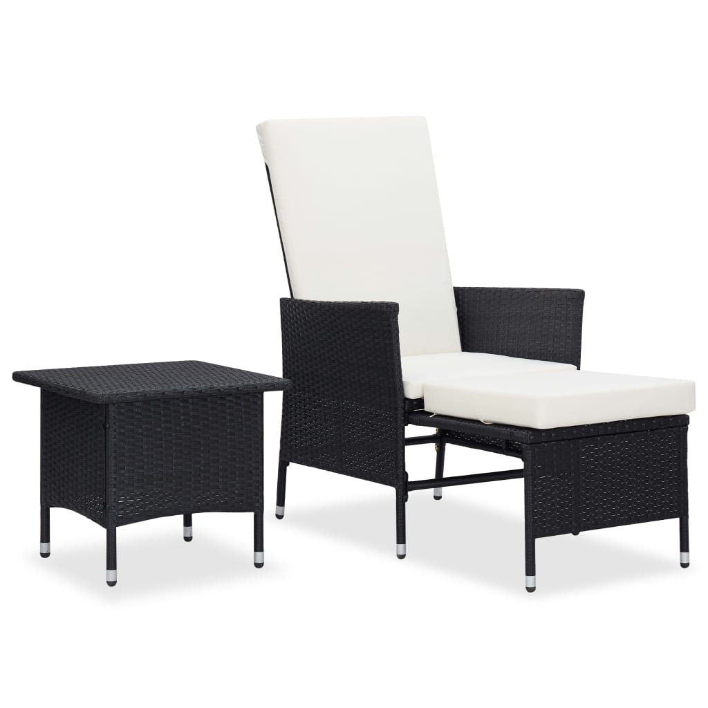 310231_1.jpg 2-tlg. Garten-Lounge-Set mit Kissen Poly Rattan Schwarz – Bild 1