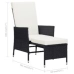 2-tlg. Garten-Lounge-Set mit Kissen Poly Rattan Schwarz – Bild 11