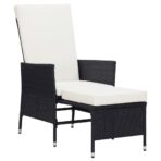 2-tlg. Garten-Lounge-Set mit Kissen Poly Rattan Schwarz – Bild 3