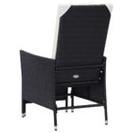 2-tlg. Garten-Lounge-Set mit Kissen Poly Rattan Schwarz – Bild 7