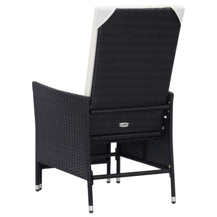 2-tlg. Garten-Lounge-Set mit Kissen Poly Rattan Schwarz – Bild 7