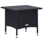 2-tlg. Garten-Lounge-Set mit Kissen Poly Rattan Schwarz – Bild 9
