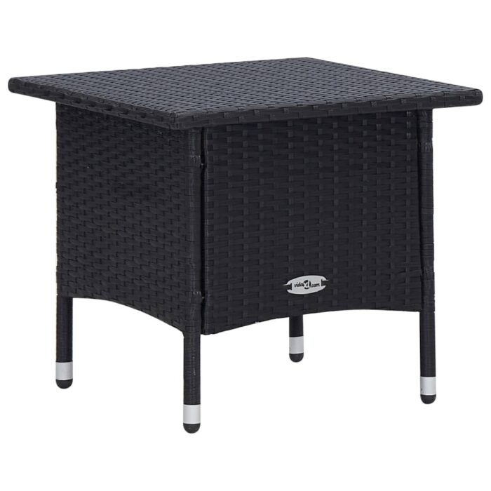 2-tlg. Garten-Lounge-Set mit Kissen Poly Rattan Schwarz – Bild 9