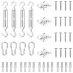 12-tlg. Sonnensegel Zubehör-Set Edelstahl