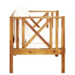 2-Sitzer-Gartenbank mit Kissen 122 cm Massivholz Akazie – Bild 4