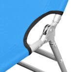 Klappbare Sonnenliege mit Kopfkissen Stahl Türkisblau – Bild 3