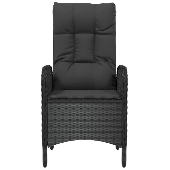 Gartenstühle 2 Stk. Poly Rattan Schwarz – Bild 5