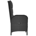 Gartenstühle 2 Stk. Poly Rattan Schwarz – Bild 6