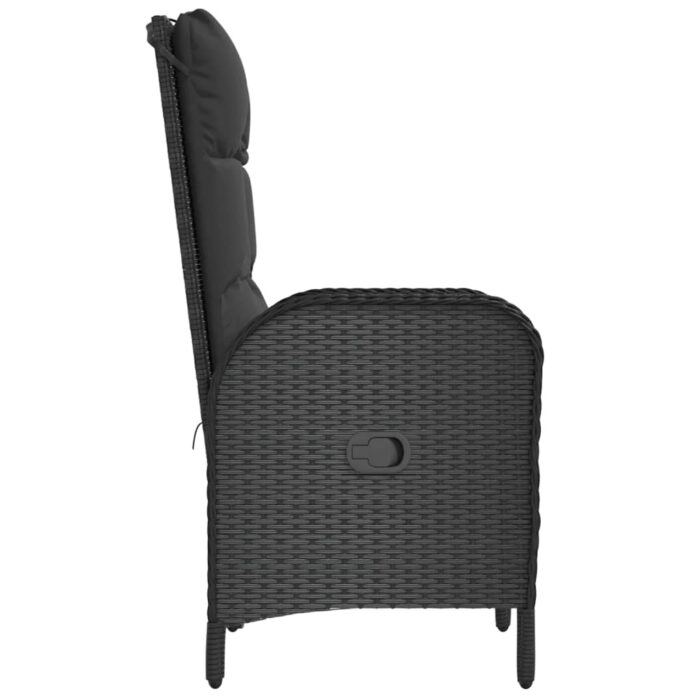 Gartenstühle 2 Stk. Poly Rattan Schwarz – Bild 6