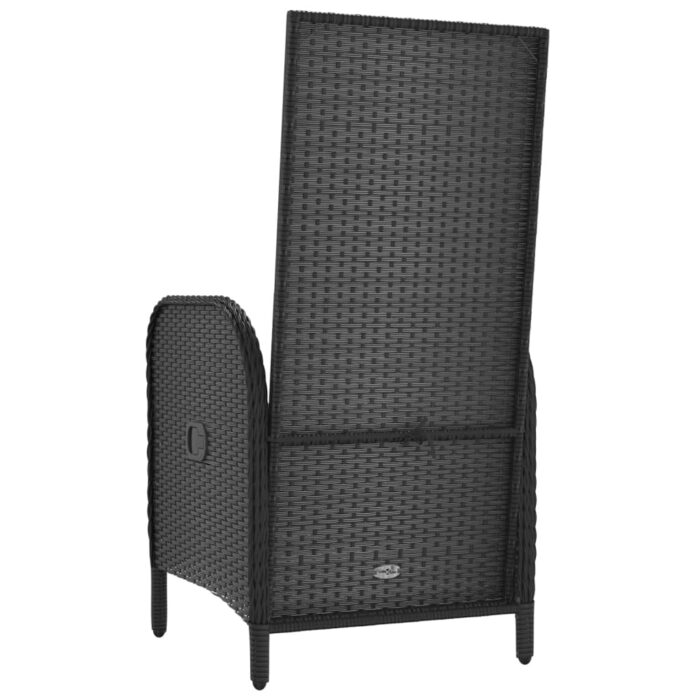 Gartenstühle 2 Stk. Poly Rattan Schwarz – Bild 7
