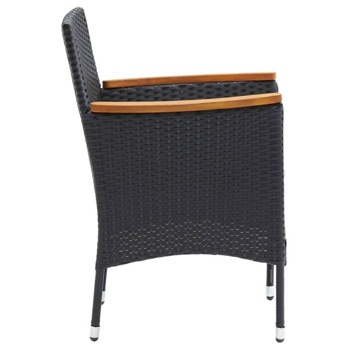 Garten-Essstühle 4 Stk. Poly Rattan Schwarz – Bild 5