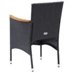 Garten-Essstühle 4 Stk. Poly Rattan Schwarz – Bild 6